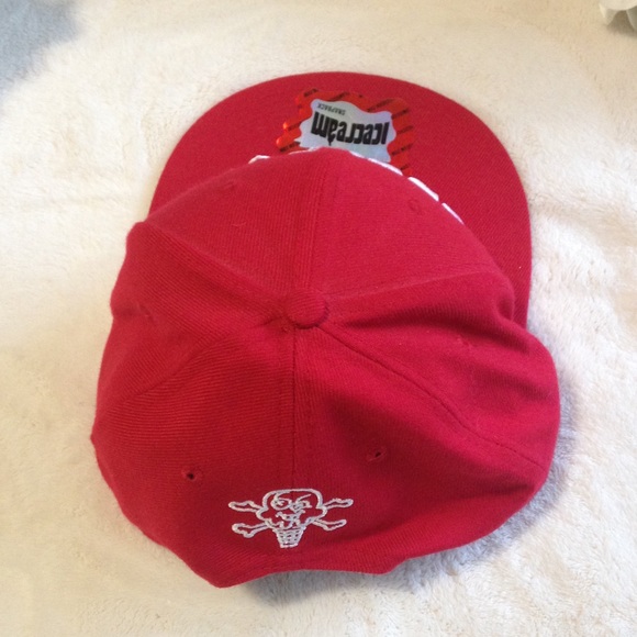 Icecream Red SnapBack Cap w/ White Embroidery - Picture 5 of 9